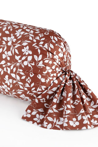 Taie de traversin en satin de coton 80 fils/cm² - Terracotta