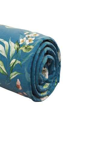 Drap-housse en satin de coton 80 fils/cm² Belle de Nuit - Bleu