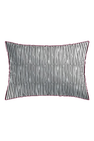2 taies d’oreiller réversibles en satin de coton 80 fils/cm² Papagayo - Blanc et noir