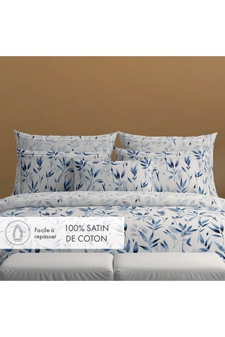 2 taies d’oreiller en satin de coton 80 fils/cm² Murmure - Blanc