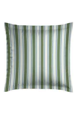 2 taies d’oreiller en satin de coton 80 fils/cm² Lorine - Vert foncé et bleu cobalt
