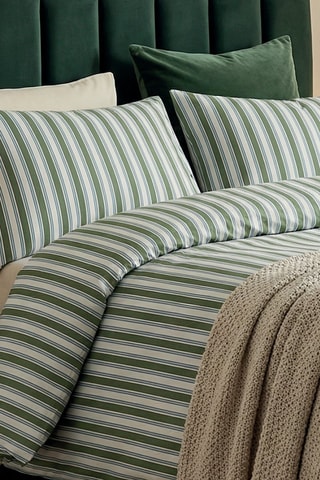 2 taies d’oreiller en satin de coton 80 fils/cm² Lorine - Vert foncé et bleu cobalt