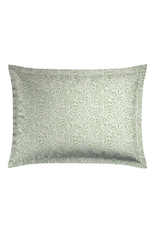 2 taies d’oreiller réversibles en satin de coton 80 fils/cm² Eclat d'eucalyptus - Vert