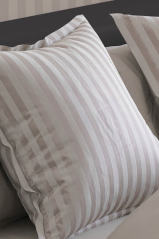 2 taies d’oreiller réversibles en satin de coton 80 fils/cm² Dobby - Taupe