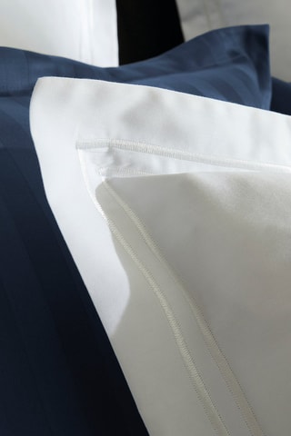 2 taies d'oreiller en satin de coton Nice Blanc