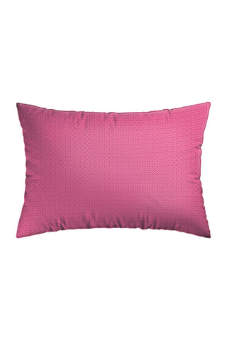 2 taies d'oreiller en satin de coton 80 fils/cm² Jardin rêveur - Bleu foncé et rose