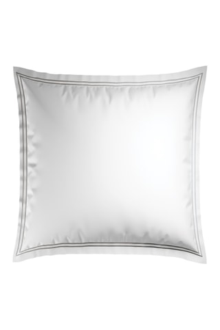 2 taies d'oreiller en satin de coton 80 fils/cm² Nice - Gris et blanc