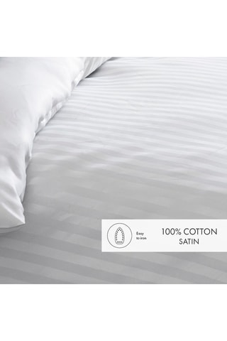 Parure de couette en satin de coton 80 fils/cm² Dobby - Blanc