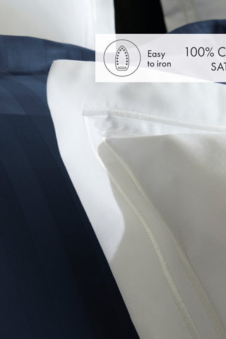 Parure de couette en satin de coton 80 fils/cm² Nice Blanc