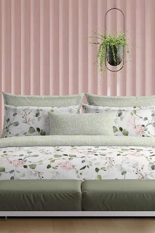 Parure de couette Eclat d'eucalyptus - Blanc et vert