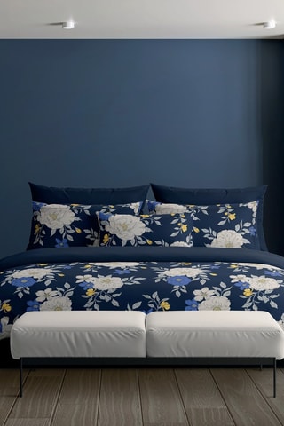 Parure de couette Nuit fleurie - Bleu