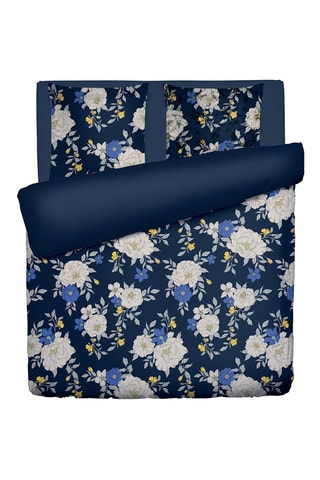 Parure de couette Nuit fleurie - Bleu