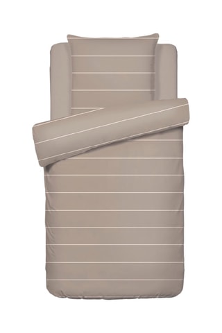 Parure de couette en satin de coton 80 fils/cm² 
Camille - Taupe et blanc