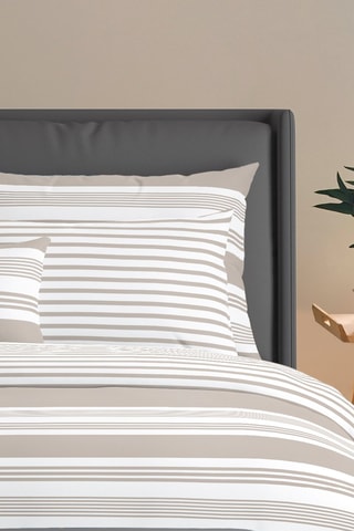 Parure de couette en satin de coton 80 fils/cm² Lena - Taupe