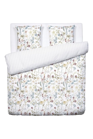 Parure de couette en satin de coton 80 fils/cm² Colibri chantant - Blanc