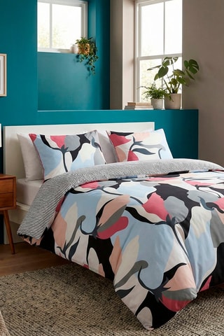 Parure de couette en satin de coton 80 fils/cm² - Bleu clair