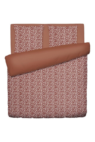 Parure de couette en satin de coton 80 fils/cm² - Terracotta
