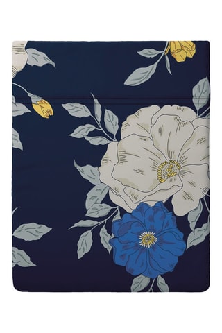 Drap plat Nuit Fleurie - Bleu foncé