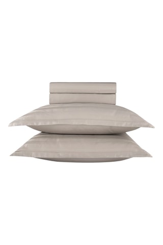 Parure de draps en satin de coton 80 fils/cm² - Taupe