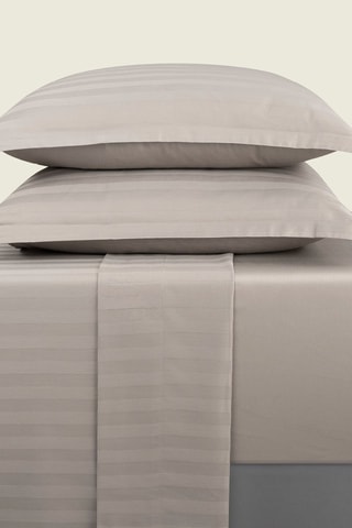 Parure de draps en satin de coton 80 fils/cm² - Taupe