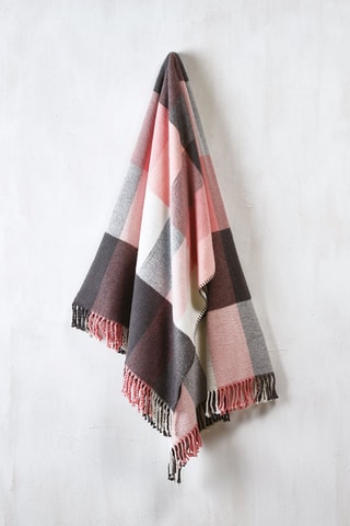 Plaid Tartan Rose et gris - 130 x 170 cm
