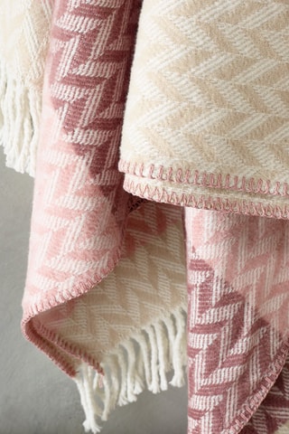 Plaid Chevron Rose et mauve - 130 x 170 cm
