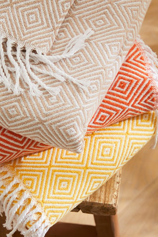 Plaid tissé Venise - Jaune - 130 x 180 cm
