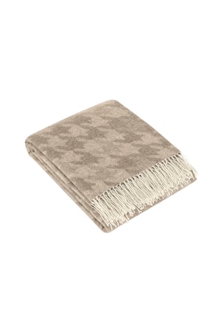 Plaid en laine et cachemire Clémence - 
Taupe - 130 x 180 cm