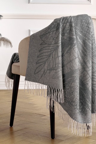 Plaid en laine et cachemire Illusion tropicale -
Gris - 130 x 180 cm