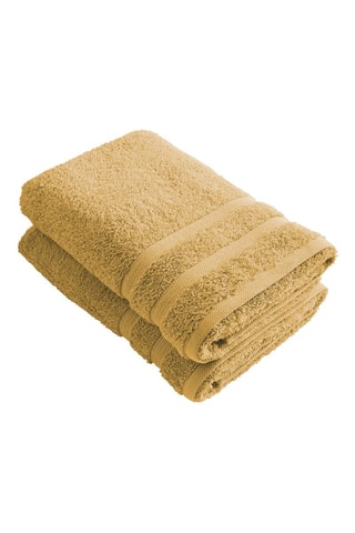 2 draps de douche Moutarde - 70 x 140 cm
