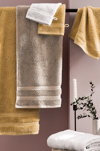 2 draps de douche Moutarde - 70 x 140 cm