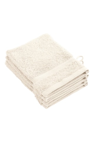 4 gants de toilette Vague - Ivoire
