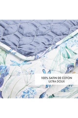 Couvre-lit en satin de coton 80 fils/cm² Jardin d'Eden - Blanc