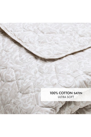 Couvre-lit XL en satin de coton 80 fils/cm² Damask Floralia - Taupe