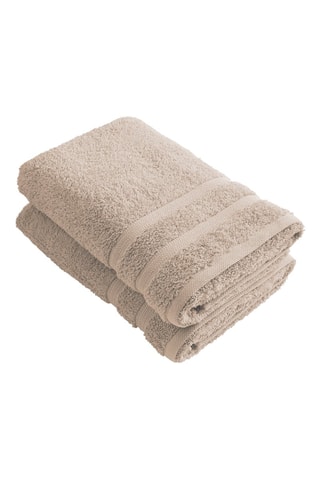 2 draps de douche Taupe - 70 x 140 cm