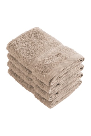 4 serviettes invité Taupe - 30 x 30 cm