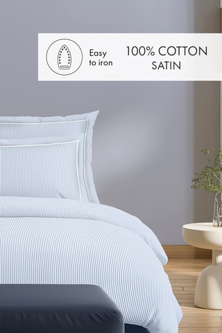 Parure de couette en percale de coton 48 fils/cm² - Bleu clair