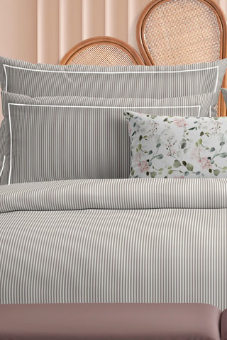 Parure de couette en percale de coton 48 fils/cm² - Gris