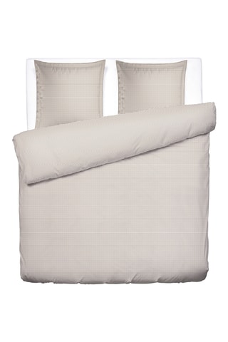 Parure de couette en satin de coton - Beige