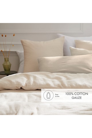 Parure de couette en gaze de coton 43 fils/cm² - Beige