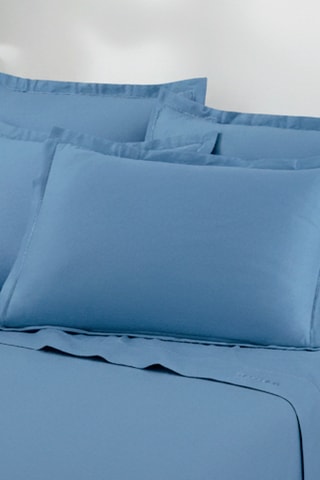 Parure de draps en satin de coton - Bleu