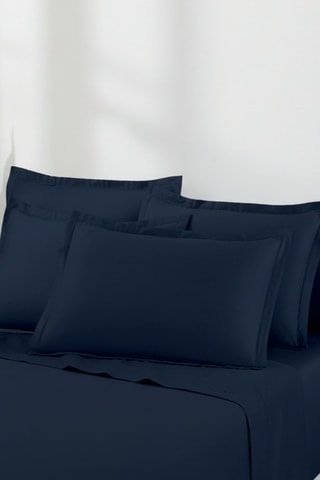 Parure de draps en satin de coton - Bleu marine