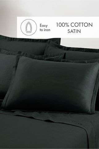 Parure de draps en satin de coton - Noir