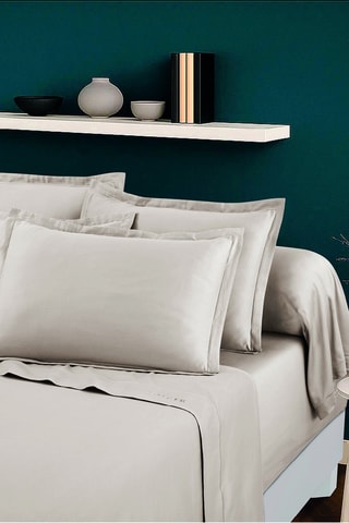 Parure de draps en satin de coton - Beige
