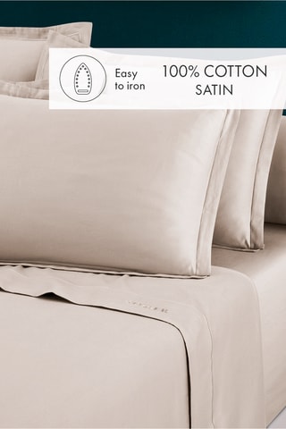 Parure de draps en satin de coton - Beige