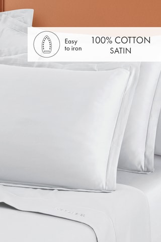 Parure de draps en satin de coton - Blanc