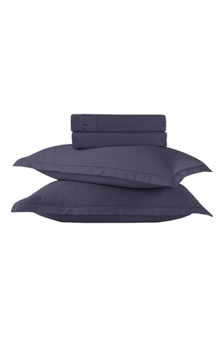 Parure de draps en satin de coton - Bleu marine