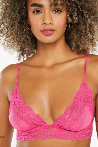Bralette Dotted Mesh - Roze