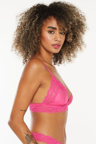 Bralette Dotted Mesh - Roze