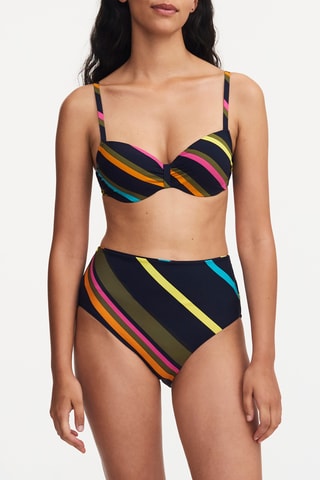 Bikinibroekje Hoge Taille Identity - Marineblauw